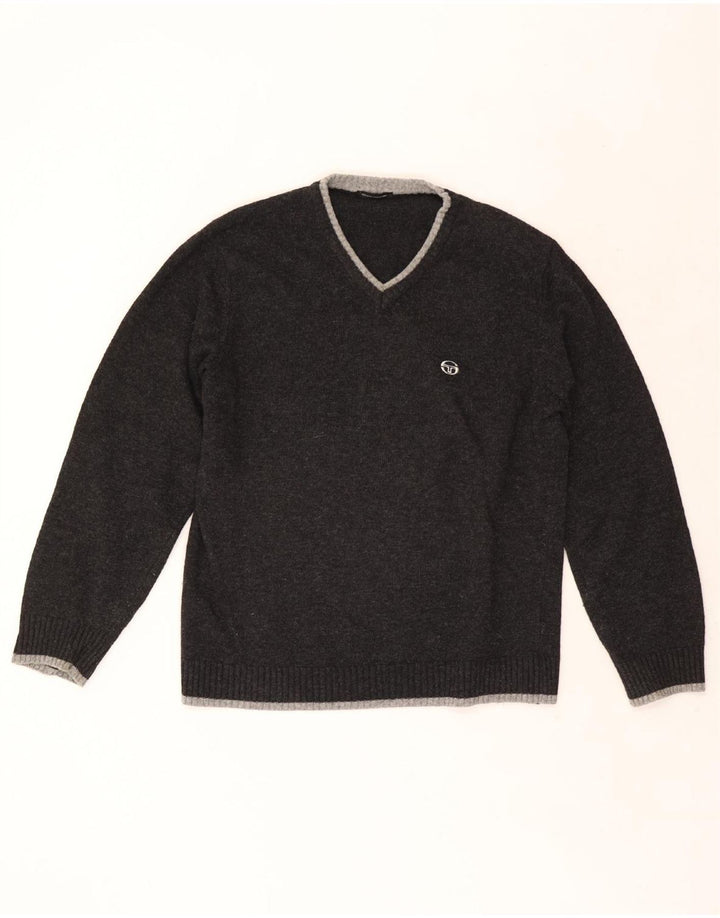 Sergio Tacchini Pull Col V Homme XL Gris Laine