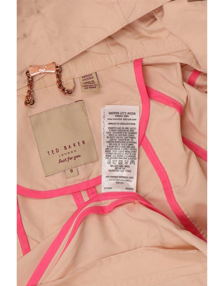 Ted Baker Veste parka surdimensionnée à capuche pour femme Taille 0 2XS Rose Polyester