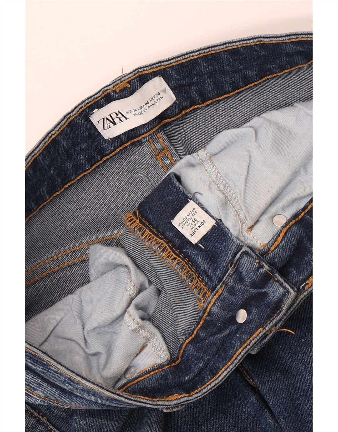 Zara Jeans Bootcut Femme EU 38 Small W28 L26 Bleu Coton