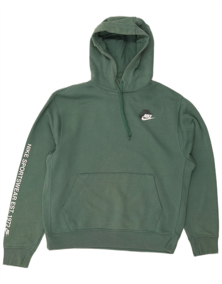 NIKE Pull à capuche graphique en coton vert moyen pour homme