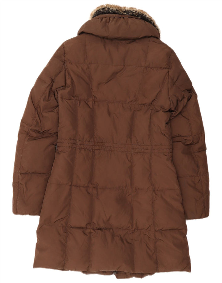 Geox Manteau rembourré pour femme UK 8 Small Marron Polyester