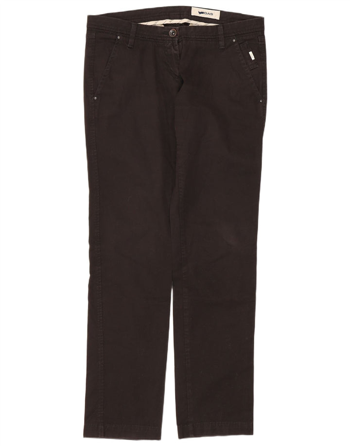 Gas Pantalon Chino Droit Femme W29 L31 Noir Coton