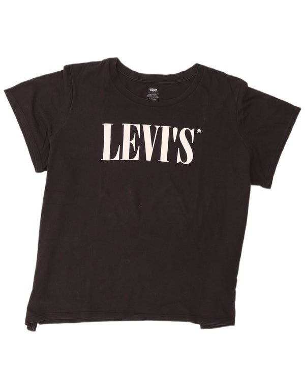 Levi's T-Shirt Graphique Femme UK 22 3XL Noir Coton