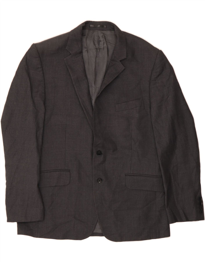 AQUASCUTUM Mens 2 Button Blazer Jacket UK 44 2XL Grey Wool Vintage Aquascutum and Second-Hand Aquascutum from Messina Hembry 
