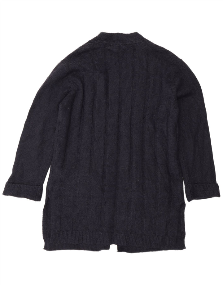 Marks & Spencer Pull cardigan long pour femme UK 14 Bleu marine moyen