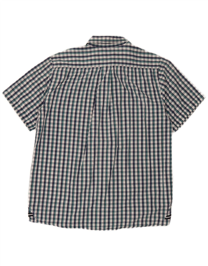 Sergio Tacchini Chemise à manches courtes pour homme en coton vichy bleu