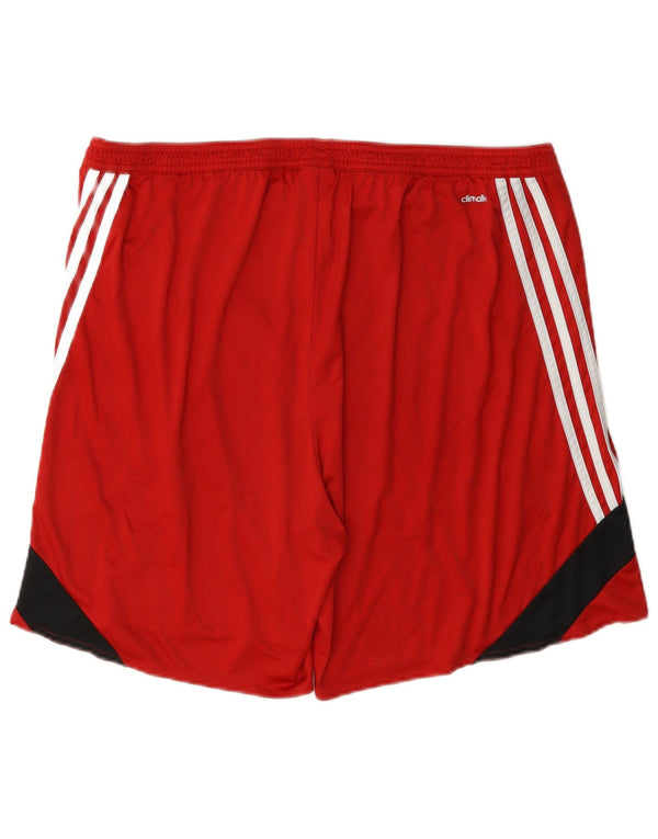 Adidas Short de sport Climalite pour homme 2XL Rouge Colorblock Polyester