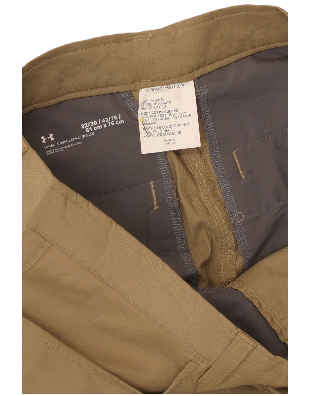 Under Armour Pantalon décontracté droit W32 L30 Beige Polyester