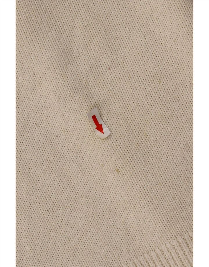 Zara Pull à col zippé pour femme UK 14 Large Blanc