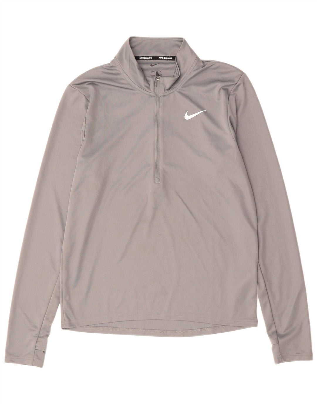 NIKE Haut de survêtement Dri Fit à col zippé pour homme Petit gris Polyester