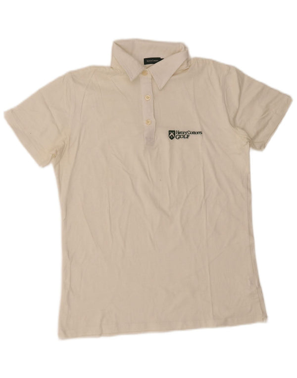 Henry Cottons Polo Femme UK 14 Grand Coton Blanc