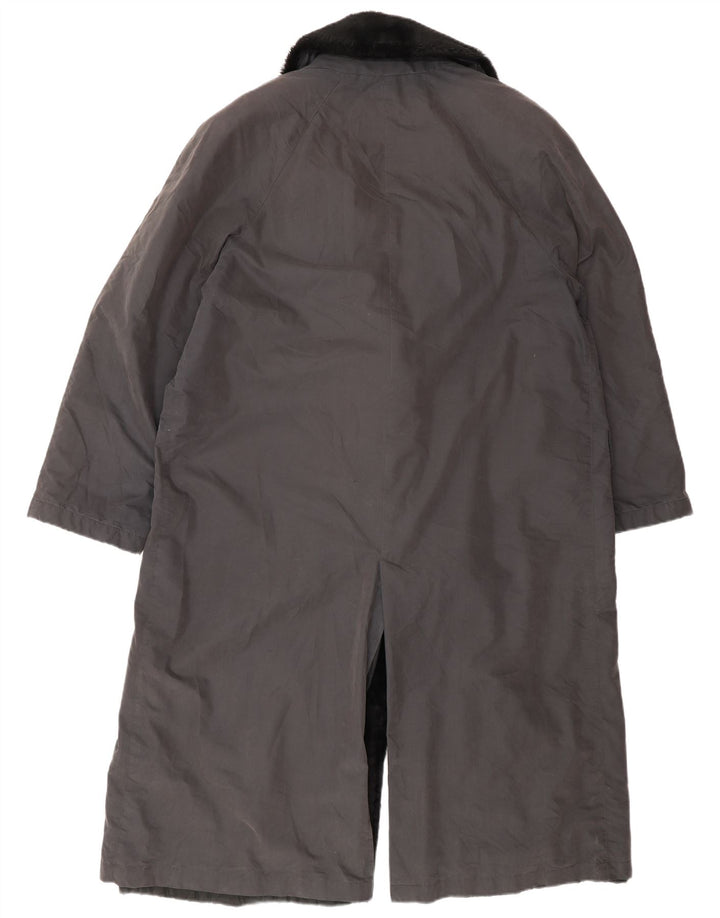 Luisa Spagnoli Manteau croisé pour femme UK 14 Coton gris moyen