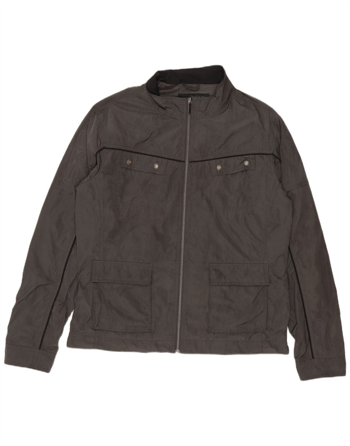 Calvin Klein Jeans Veste utilitaire graphique pour homme UK 38 Gris moyen Polyester