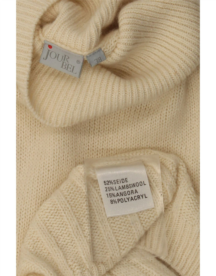 vintage Femmes Manches Longues Robe Pull Oversize EU 38 Moyen Off White