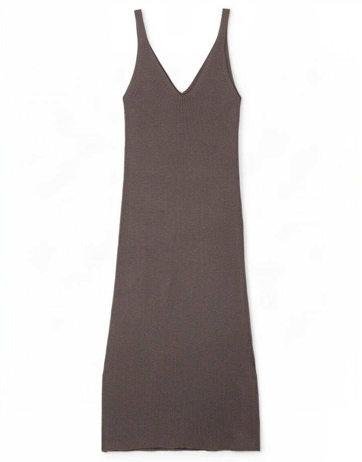 Zara Femme Robe Maxi Sans Manches UK 8 Petite Viscose Grise