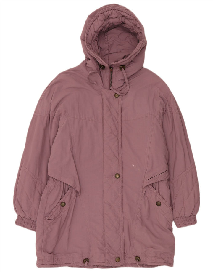 VINTAGE Femme Coupe-vent à capuche Manteau EU 42 Grand Polyester Violet