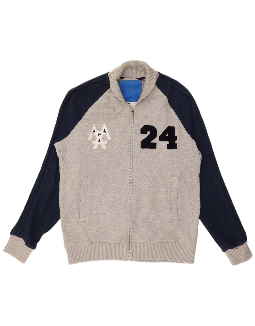 ADIDAS Veste de survêtement graphique pour hommes en coton color block grand gris