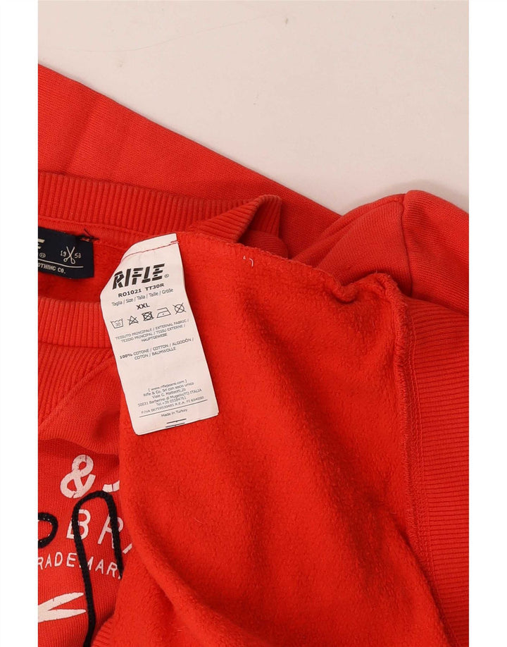 Rifle Sweat-shirt graphique pour homme en coton rouge 2XL