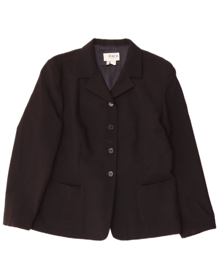 Zara Veste Blazer 4 Boutons Femme EU 44 XL Noir Polyester