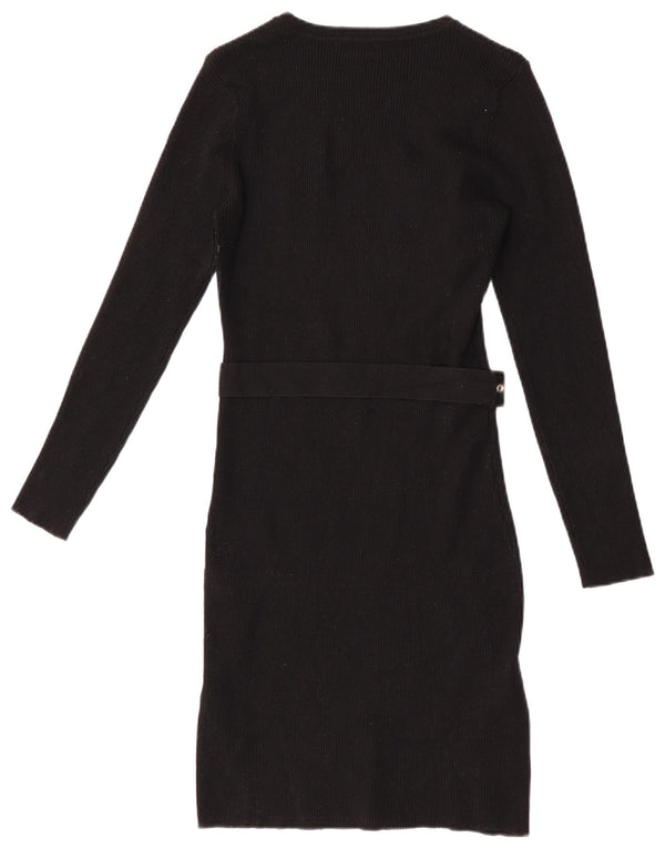 Lipsy Robe pull militaire pour femme UK 10 Small Noir Polyamide