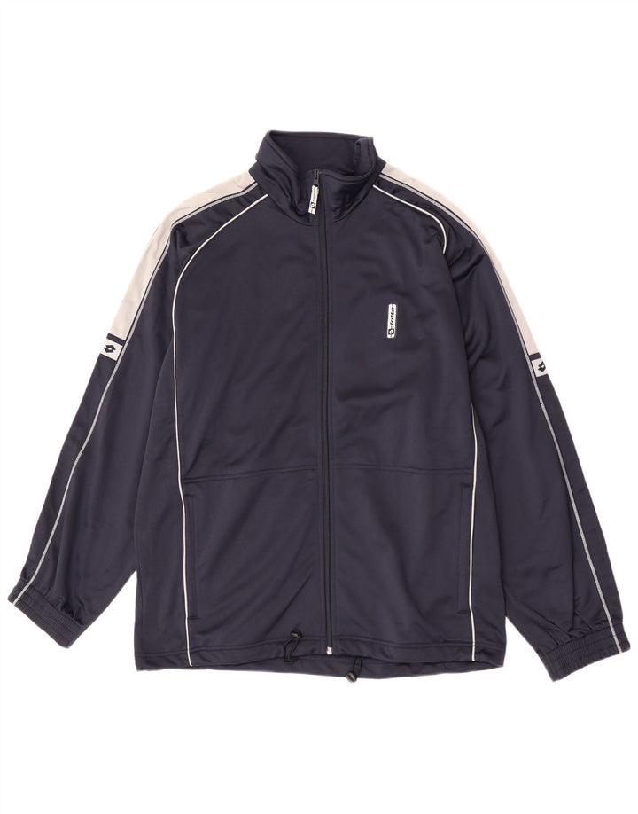Lotto Veste de survêtement pour homme Taille L Bleu marine Colorblock Polyester
