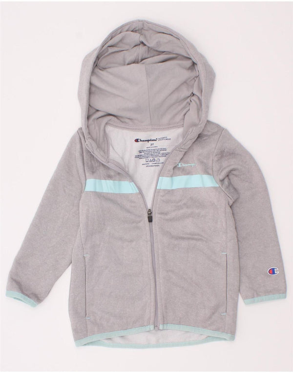 Champion Pull à capuche zippé pour bébé garçon 18-24 mois Gris Colorblock