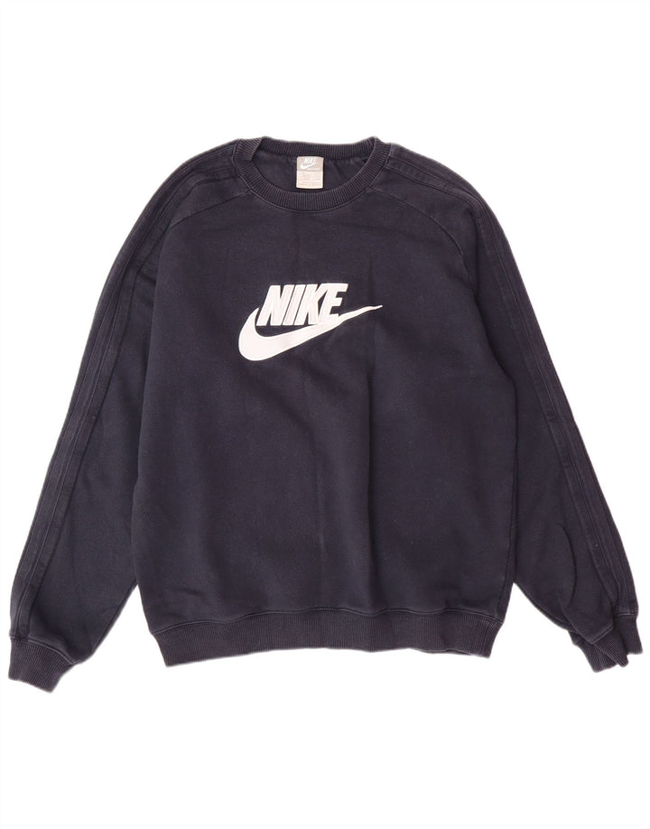 NIKE Pull-over graphique pour homme UK 39/41 Bleu marine moyen Coton