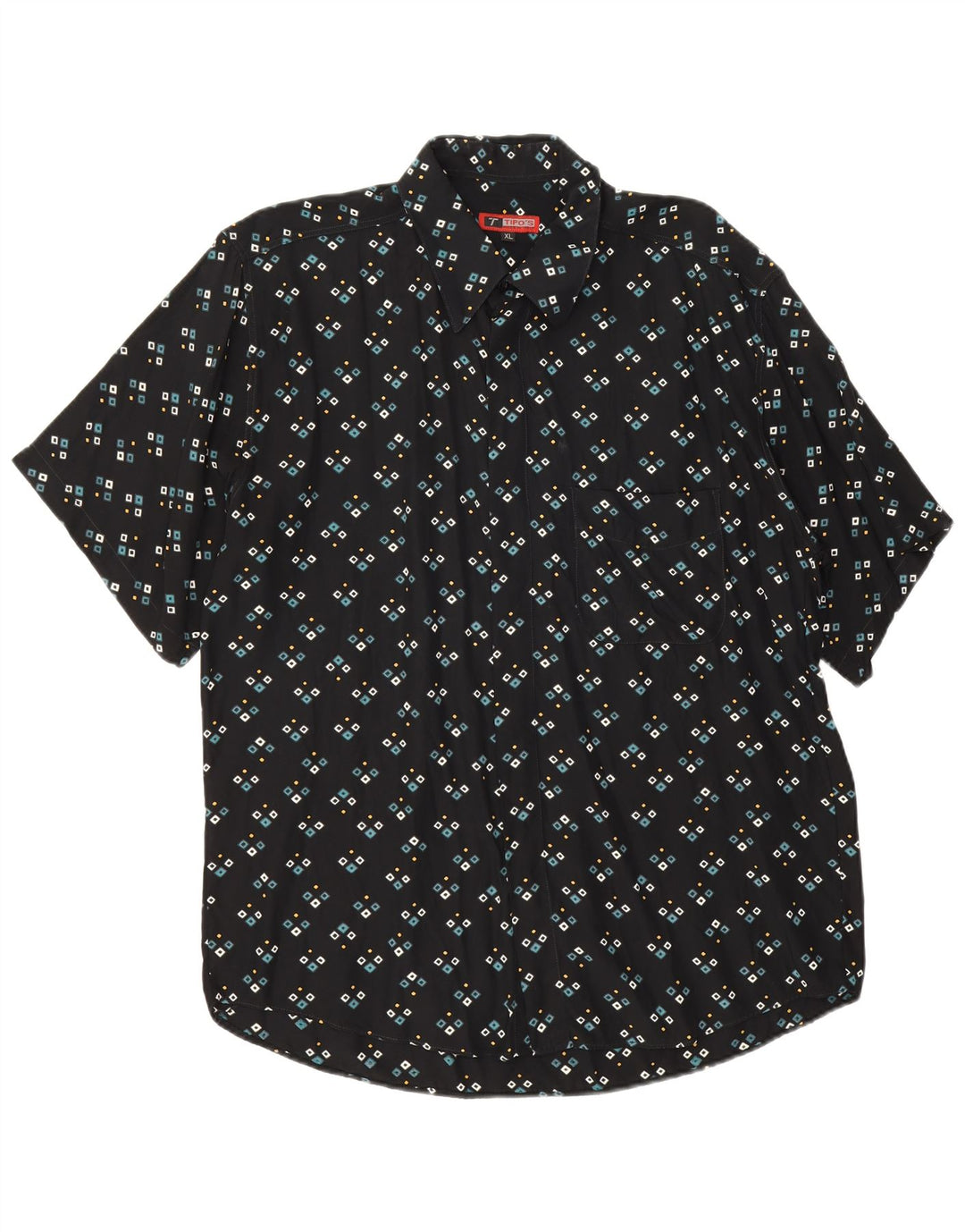 Tipo' S Chemise Manches Courtes Homme XL Noir Géométrique Viscose