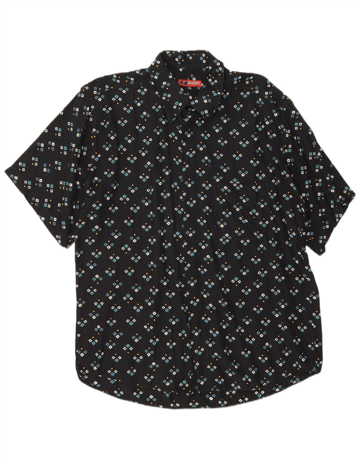 Tipo' S Chemise Manches Courtes Homme XL Noir Géométrique Viscose