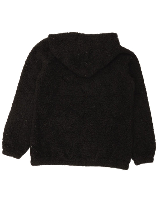 Champion Pull polaire à capuche graphique pour femme UK 10 Small Noir Polyester