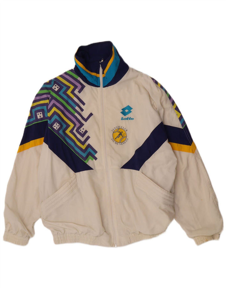 Lotto Veste de Survêtement Graphique pour Homme Large Blanc Cassé Géométrique Rétro