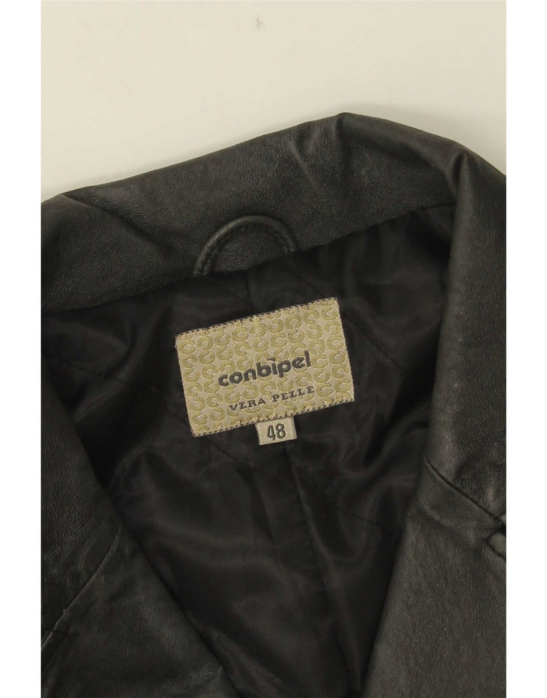 Conbipel Veste Blazer En Cuir À 3 Boutons Femme IT 48 XL Noir