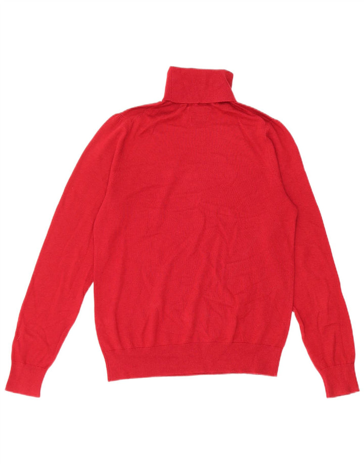 Massimo Dutti Pull col roulé pour femme UK 10 Petite laine rouge