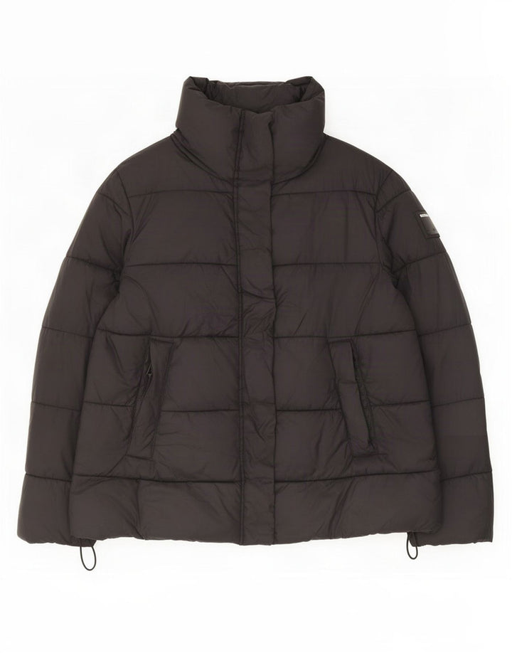 Replay Veste matelassée graphique pour femme UK 14 Medium Noir Polyamide
