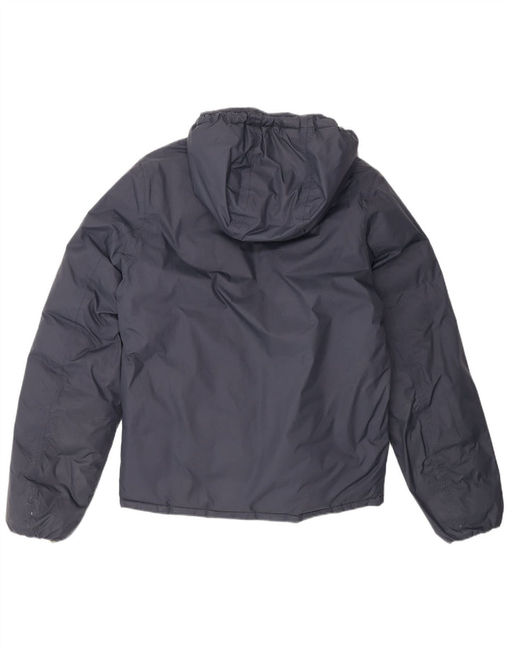 K-Way Veste matelassée réversible à capuche pour femme UK 14 Bleu marine moyen