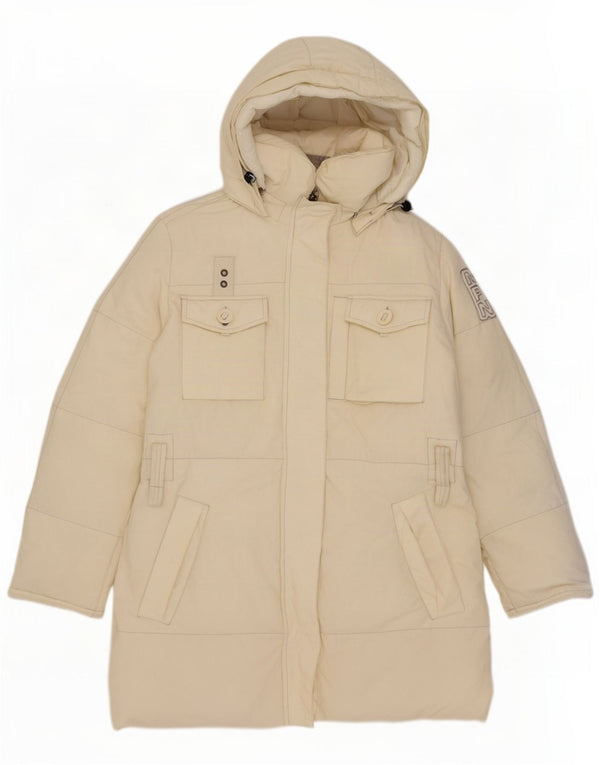 Murphy & Nye Manteau matelassé à capuche surdimensionné pour femme UK 10 Petit Blanc