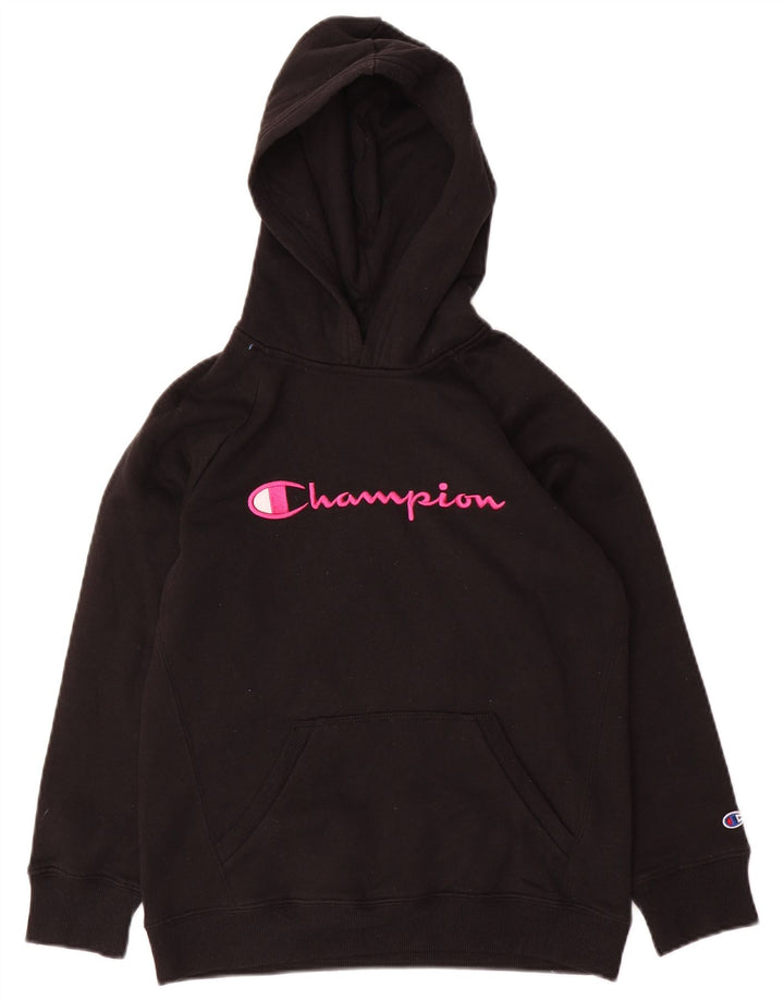 CHAMPION Pull à capuche graphique pour filles 11-12 ans Grand Noir