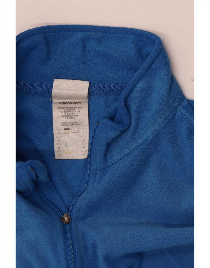 Adidas Femme Coupe ample Col zippé Haut à manches longues Bleu moyen Polyester