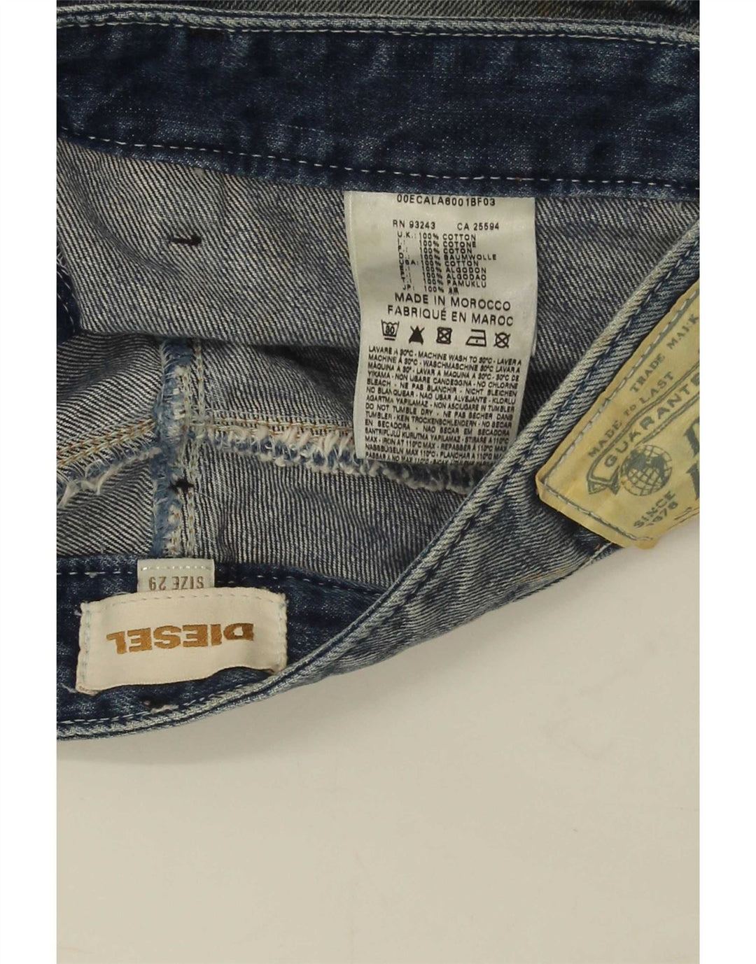 Short En Jean Diesel Femme W29 Bleu Moyen Coton