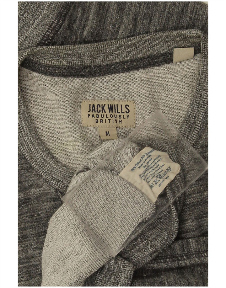 JACK WILLS Sweat-shirt graphique pour homme en coton à fines rayures gris moyen