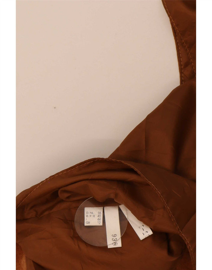 gilet en daim femme vintage UK 12 cuir beige moyen