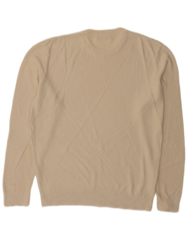 Zara Pull à col rond pour homme en coton blanc cassé moyen