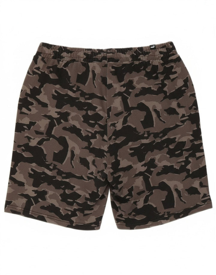 Puma Short de Sport Homme Gris Camouflage Coton Large