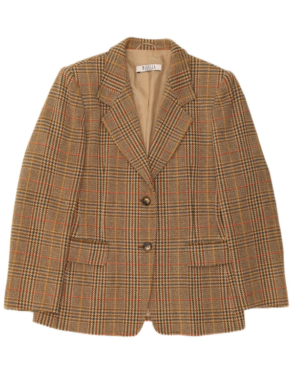 Marella Veste Blazer 2 Boutons pour Femme UK 16 Grand Pied-de-Poule Marron