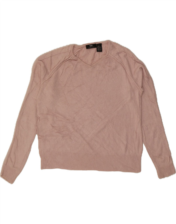MOSSIMO Womens V-Neck Jumper Sweater UK 14 Large Pink Silk Vintage Mossimo and Second-Hand Mossimo from Messina Hembry 