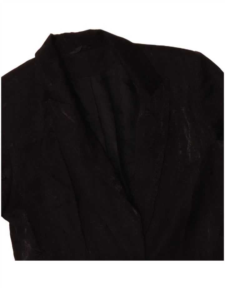 RICHARDS Manteau Femme UK 10 Petite Viscose Florale Noire