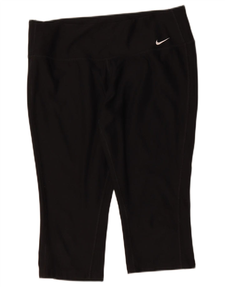 Nike Legging Capri Dri Fit pour femme UK 14 Large Noir Polyester