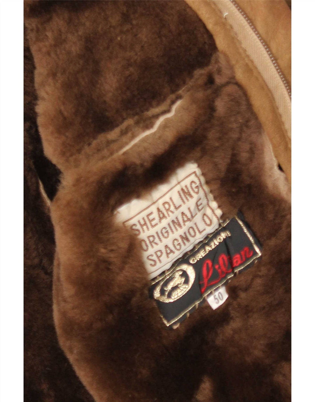 veste en peau de mouton vintage pour hommes IT 50 Large Brown