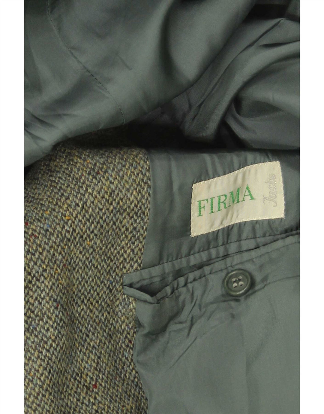 Facis Veste Blazer 2 Boutons Homme IT 58 4XL Laine Vierge Mouchetée Verte