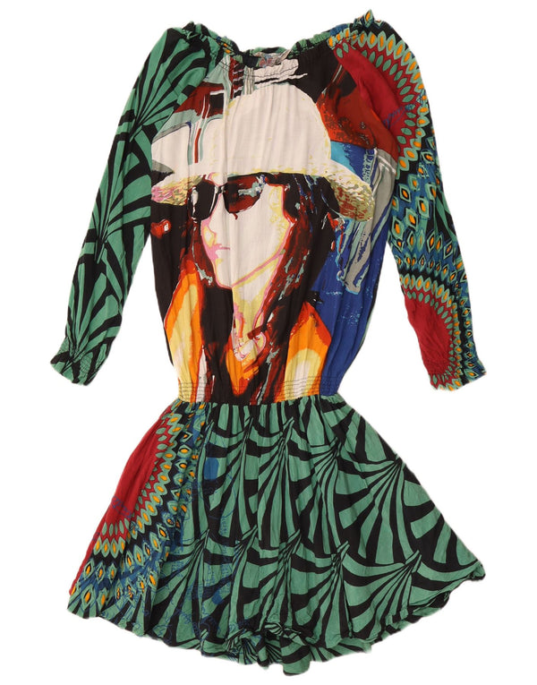 Desigual Robe graphique taille basse pour femme EU 38 Medium Multicolore Floral